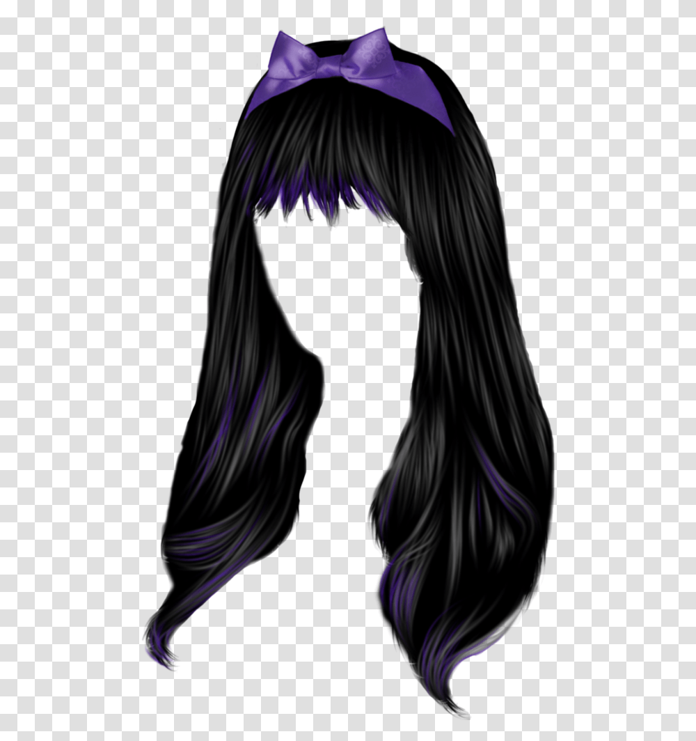 Anime Hair Baby Girl Hair, Person, Graphics, Art, Black Hair Transparent Png