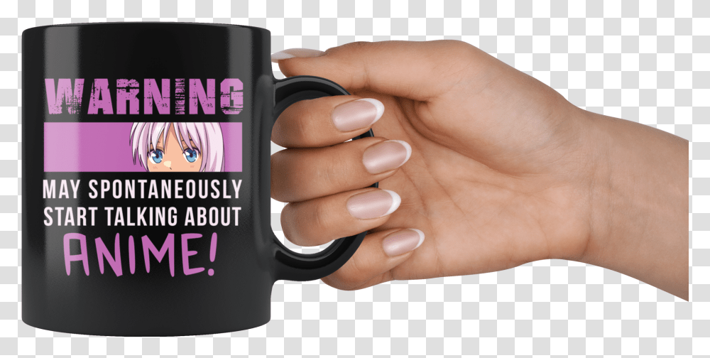 Anime Hand Mug Anime In The Hand, Person, Human, Coffee Cup, Nail Transparent Png