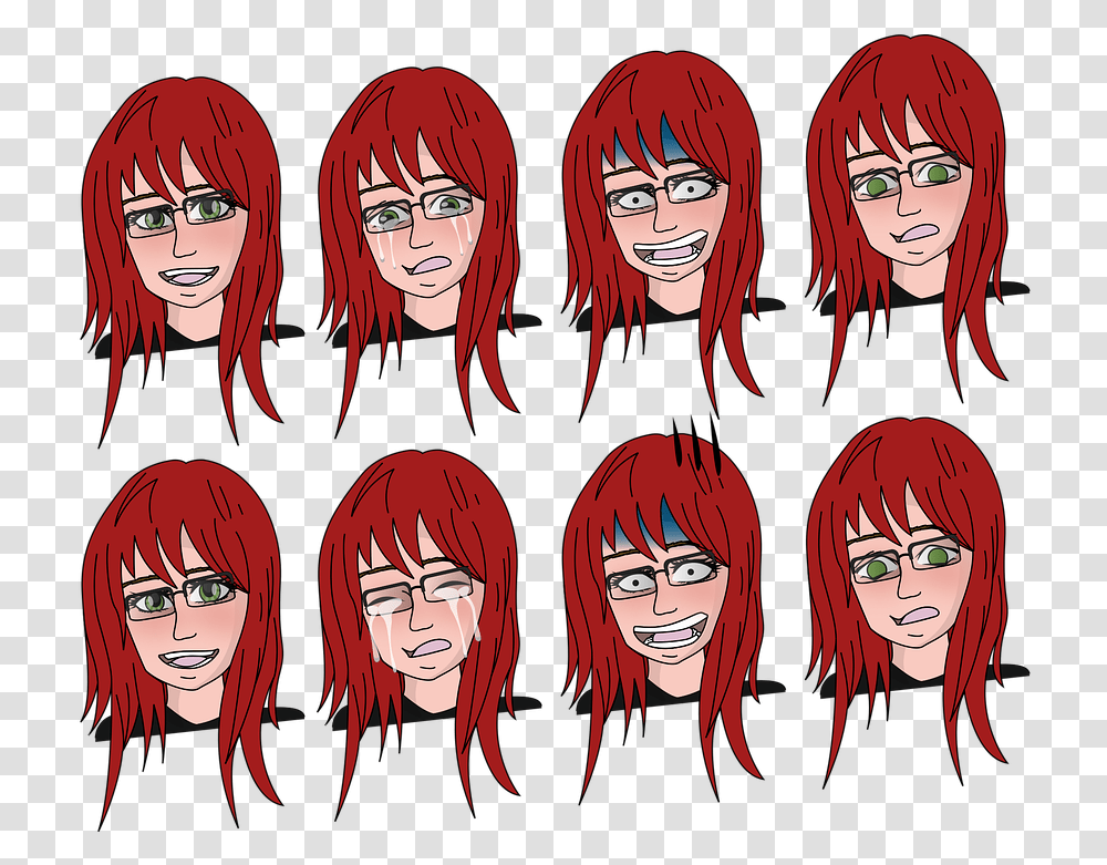 Anime Head Funny Face Fun Portrait Glasses Happy Anime Golova, Person, Label Transparent Png