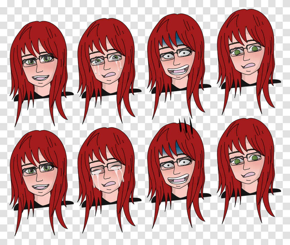 Anime Head Funny Vector Graphics, Hair, Face, Person, Art Transparent Png