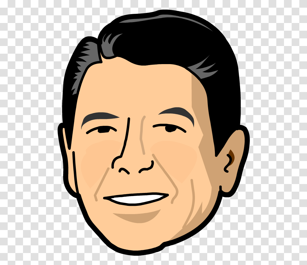 Anime Head Ronald Reagan Cartoon Face Download Ronald Reagan, Portrait, Photography, Skin, Label Transparent Png