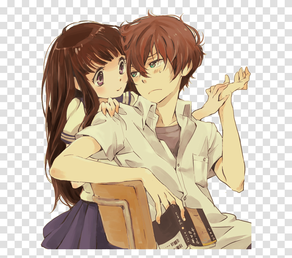Anime Hyouka And Couple Image Cute Anime Boy And Girl, Comics, Book, Manga, Person Transparent Png