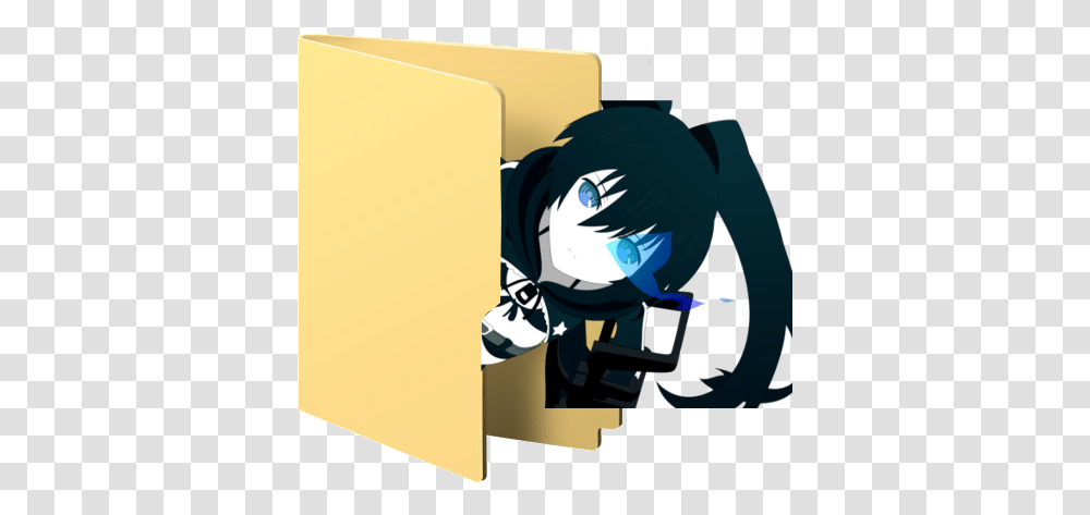 Anime Icon 11 Rock Folder Icon Images Black Rock Shooter Folder Icon, Person, Box, Cardboard Transparent Png