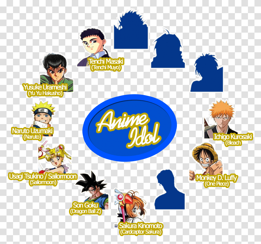 Anime Idol Round Goku Luffy Naruto Sailor Moon, Person, Human, Super Mario Transparent Png
