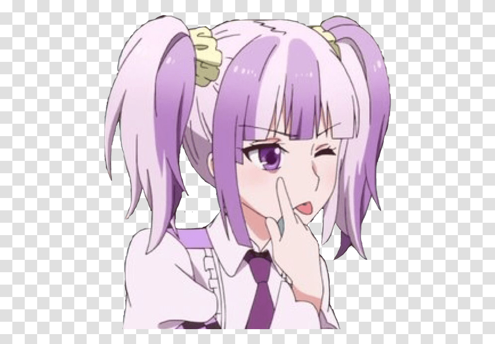 Anime Japan Cute Purpleaesthetic Animegirl Webcore Cartoon, Helmet, Apparel, Manga Transparent Png
