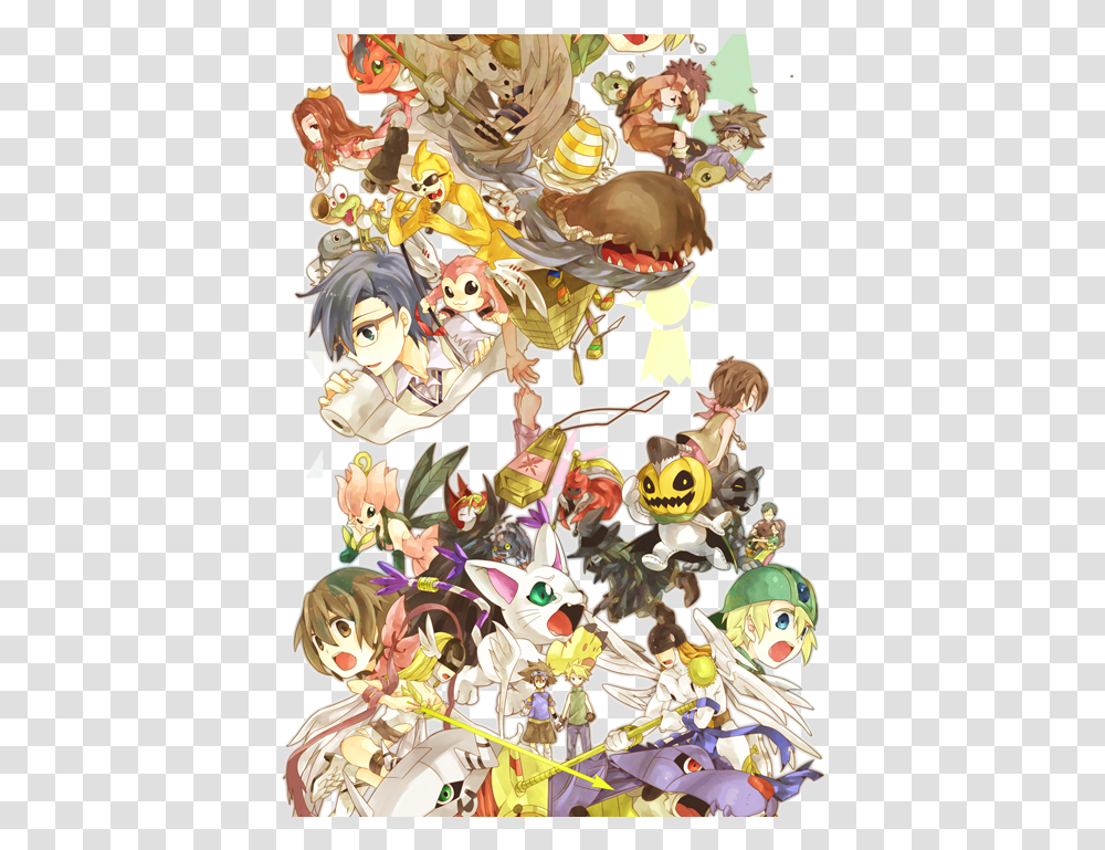 Anime Kawaii And Digimon Image, Floral Design, Pattern Transparent Png