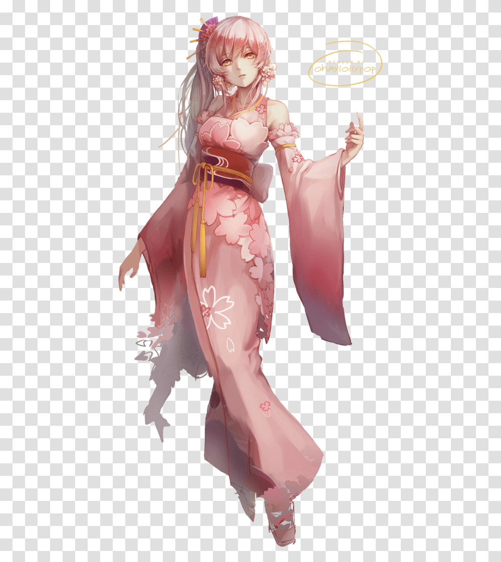 Anime Kimono Art, Fashion, Robe, Person Transparent Png