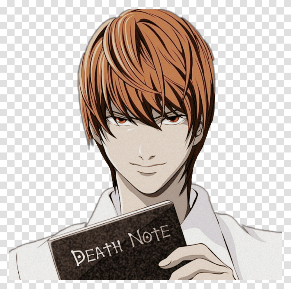 Anime Light Yagami Death Note, Person, Human, Book, Manga Transparent Png