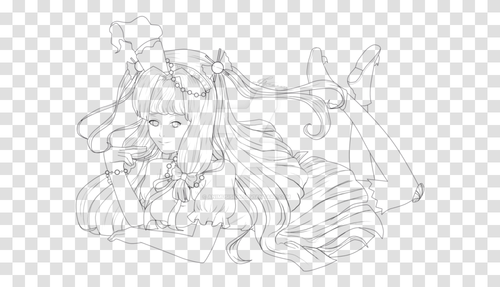 Anime Lineart Line Art, Person, Performer, Silhouette, Musician Transparent Png