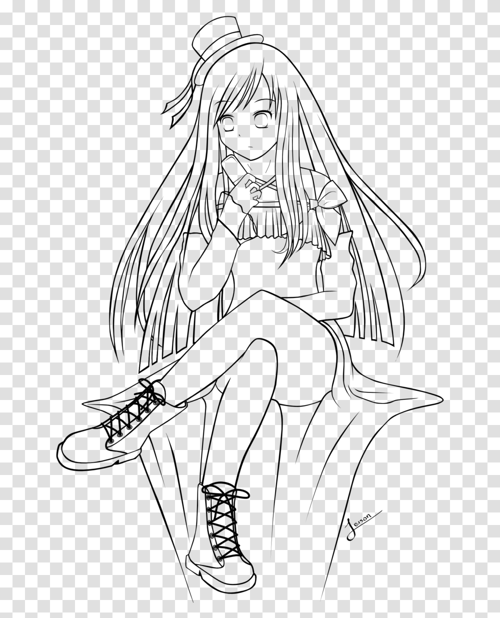 Anime Lineart Manga Line Art, Outdoors, Nature, Outer Space, Astronomy Transparent Png