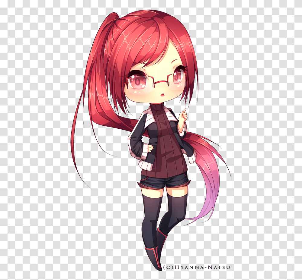 Anime Lines Cute Anime Girl Profile Pic Red Hair Cute Anime Girl With Red Hair, Manga, Comics, Book, Person Transparent Png