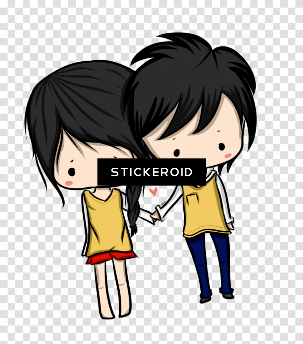 Anime Love Couple Posted By John Peltier Chibi Boy And Girl Drawing, Manga, Comics, Book, Person Transparent Png