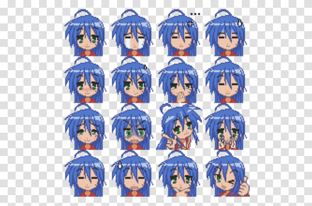 Anime Lucky Star Konata Face, Hair, Wig, Indoors, Costume Transparent Png