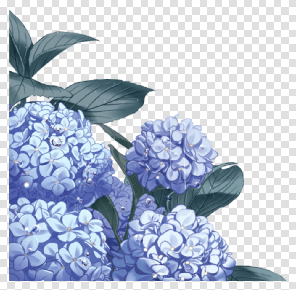 Anime Manga Blue Flowers Sticker By Nanamey Anime Blue Flower, Plant, Blossom, Geranium, Dahlia Transparent Png