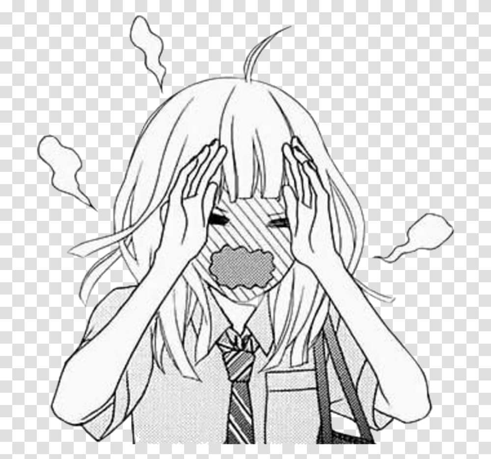 Anime Manga Flustered Embarrassed Embarrassing Blushing Anime Girl, Comics, Book, Person, Human Transparent Png