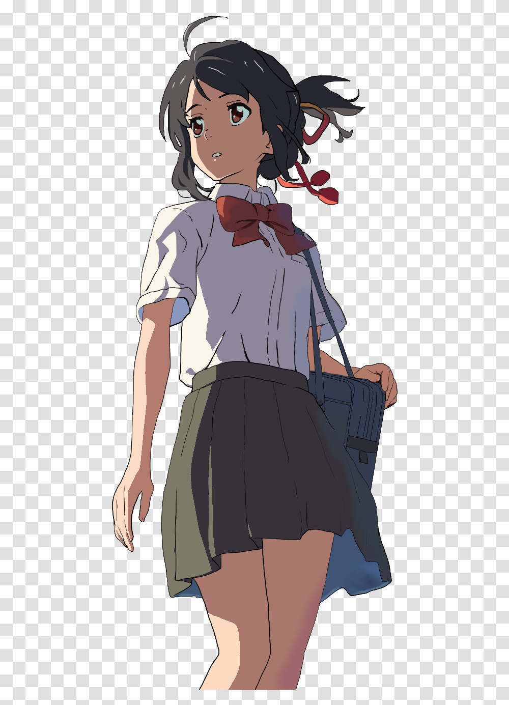 Anime Manga Girl Cute Kiminonawa Yourname Cartoon Your Name Anime Characters Person Female Sleeve Transparent Png Pngset Com