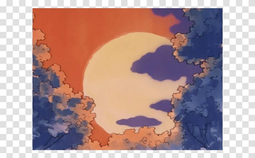 Anime Manga Japan Japanese Sunset Orange Sun Anime Aesthetic Sun, Painting, Plot, Map Transparent Png