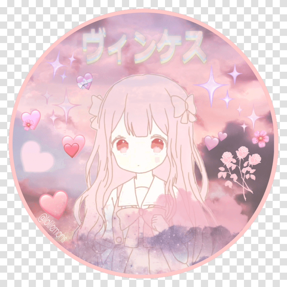 Anime Manga Pinkmanga Pink Heart Flower Japanese Anime, Comics, Book, Person, Disk Transparent Png