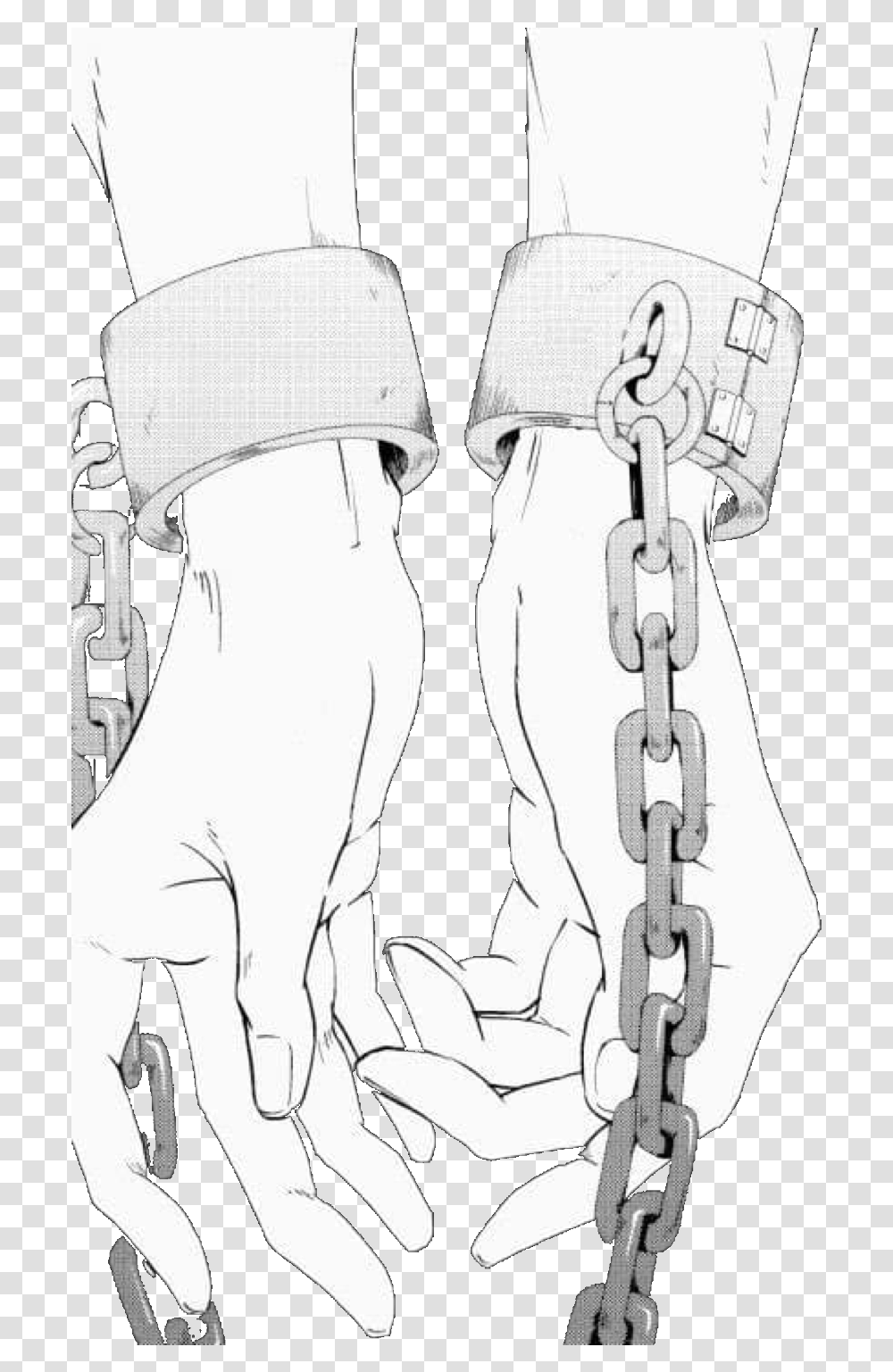 Anime Manga White Blackandwhite Handcuffs Prisoner Handcuffs Anime, Apparel, Footwear, Hat Transparent Png