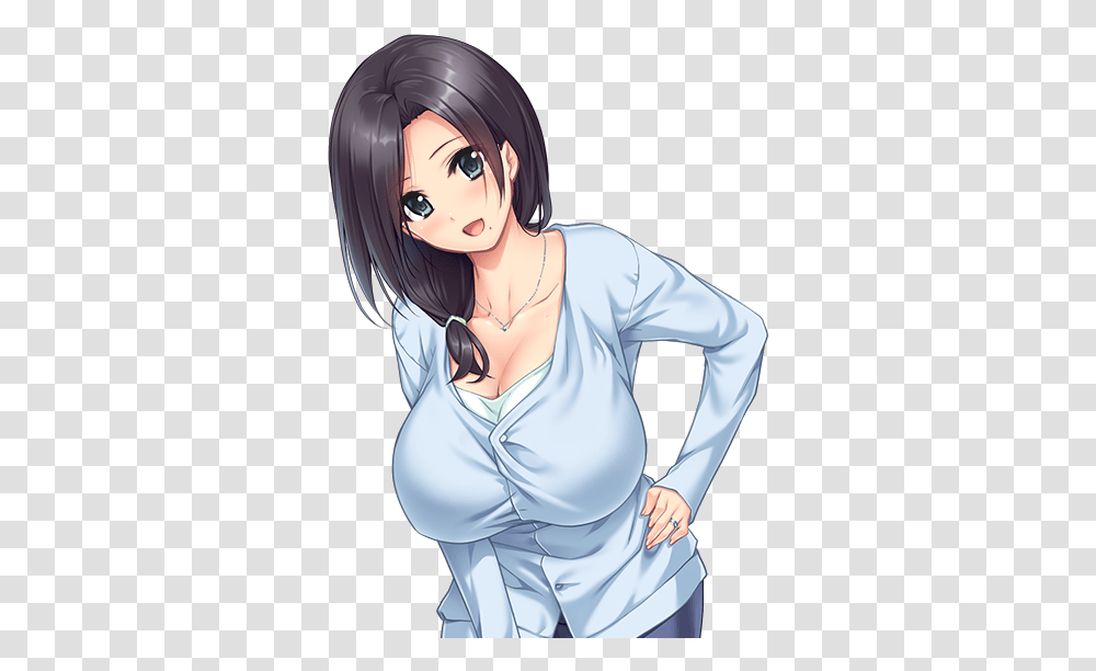 Anime Oppai Black Hair Female, Apparel, Person, Human Transparent Png