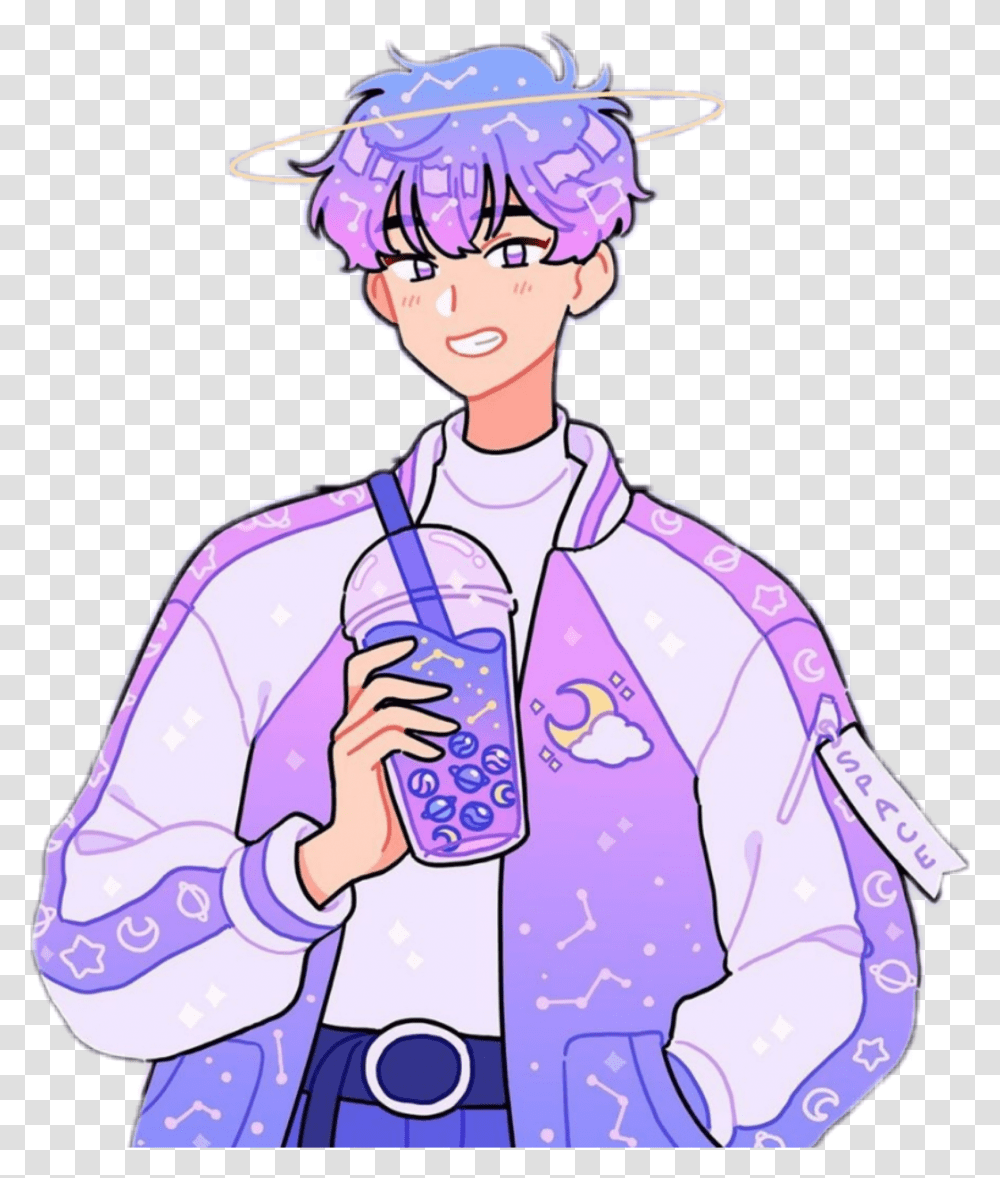 Anime Picture Aesthetic Boy Space Boba Boy, Clothing, Apparel, Person, Human Transparent Png