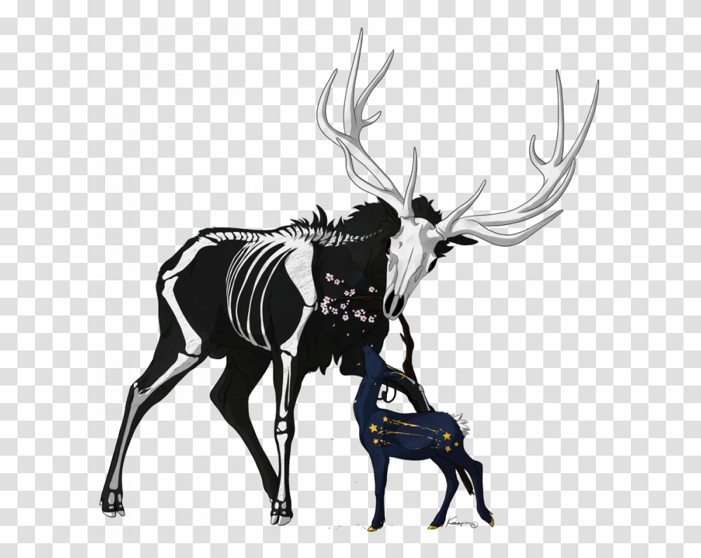 Anime Reindeer Drawing Hd Download Anime Reindeer Drawing, Elk, Wildlife, Mammal, Animal Transparent Png