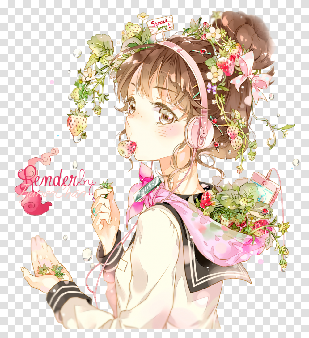 Anime Render Tumblr Google Search Renders Anime Girl With Flower, Comics, Book, Manga Transparent Png