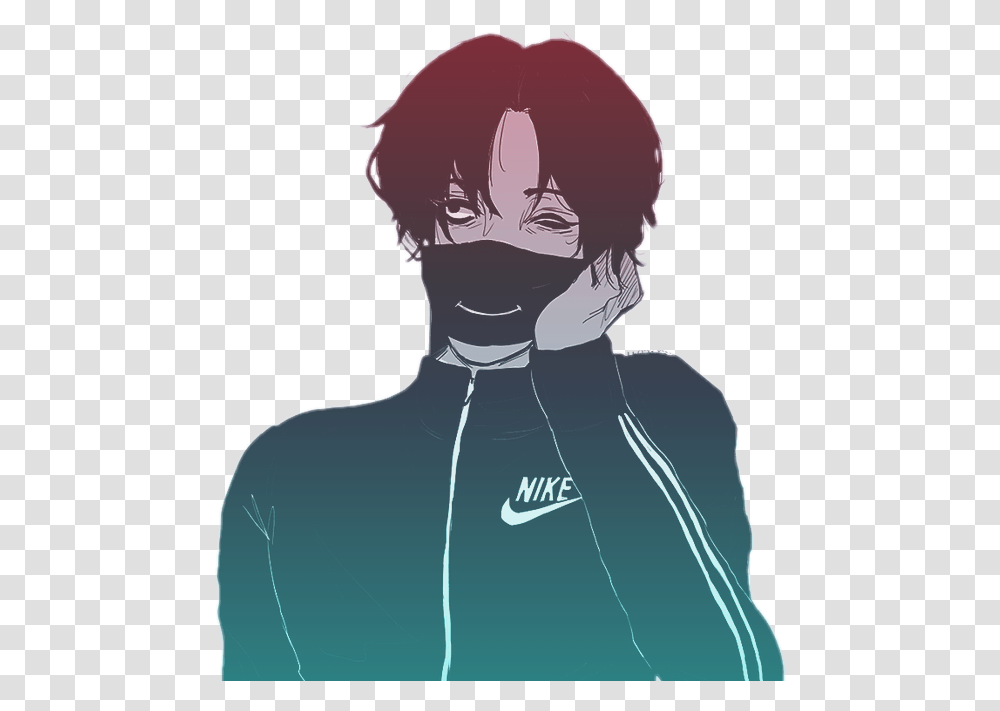 Anime Sad Boy Aesthetic, Face, Person, Sleeve Transparent Png
