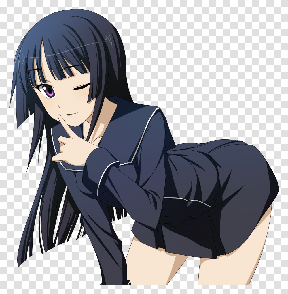 Anime School Girl Bending Over, Manga, Comics, Book, Person Transparent Png