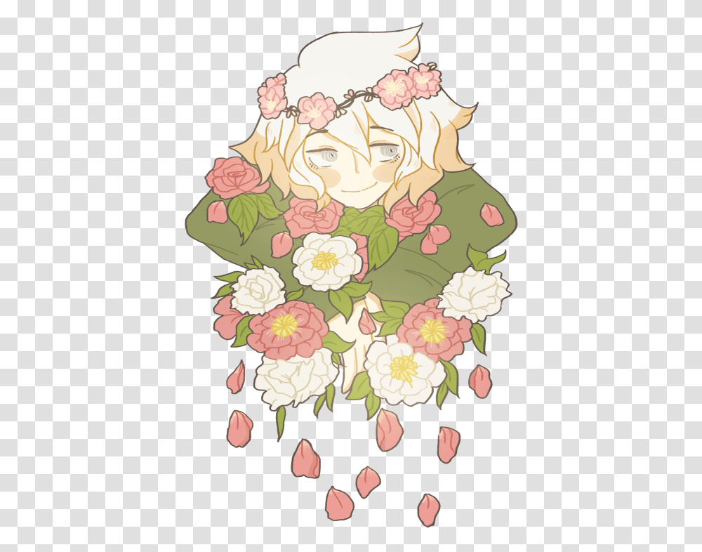 Anime Sdr2 And Komaeda Nagito Image Nagito Komaeda Flower Crown, Floral Design, Pattern Transparent Png