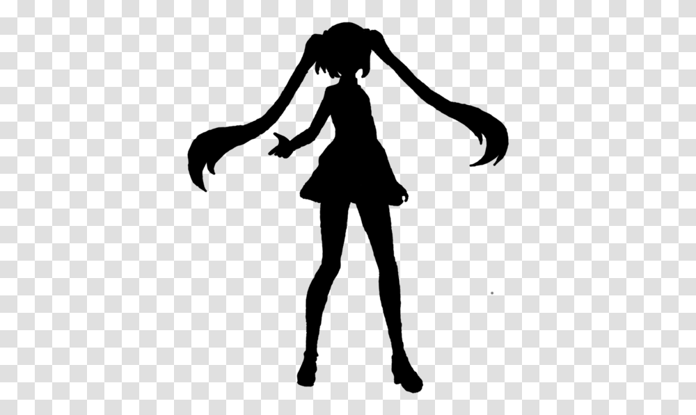 Anime Silhouette Anime Girl Silhouette, Gray, World Of Warcraft Transparent Png