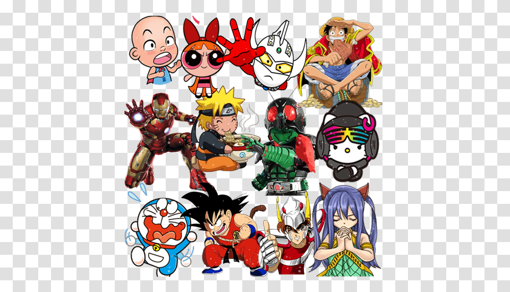 Anime Sticker Wasticker For Whatsapp Whatsapp Stiker Anime Sticker, Collage, Poster, Advertisement, Comics Transparent Png