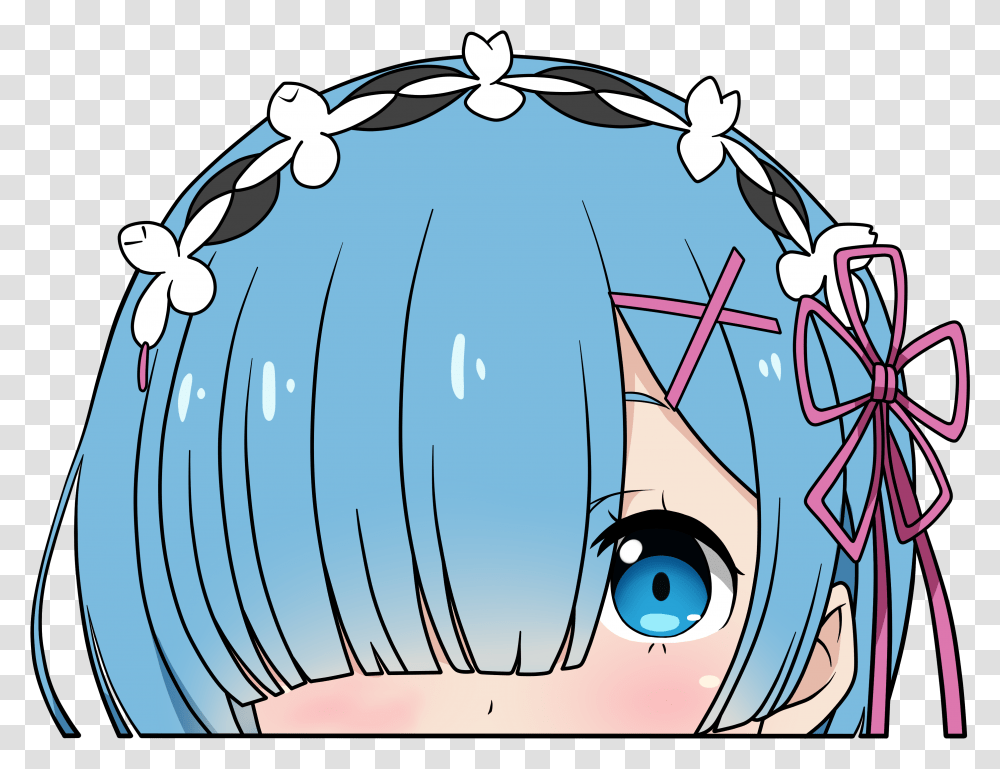 Anime Stickers Cute Guys Rem Peeker, Ball, Egg, Food Transparent Png