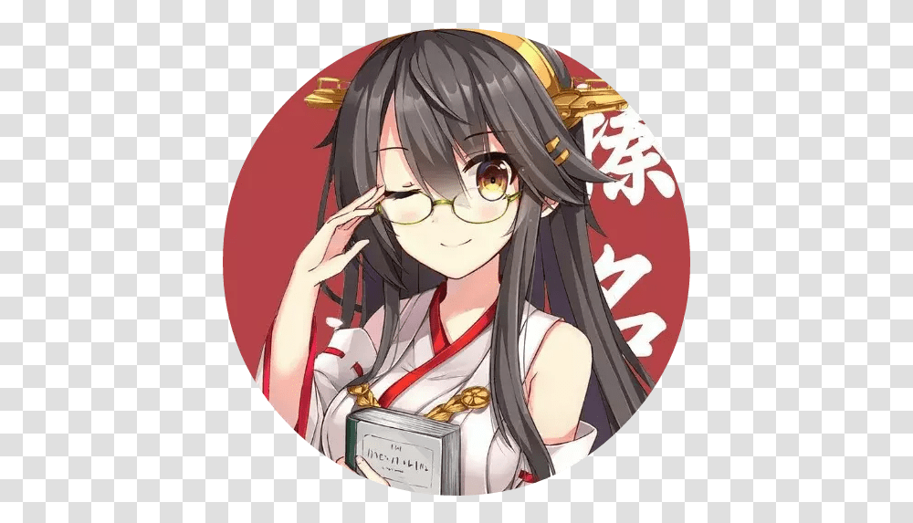 Anime Stickers For Whatsapp Wastickerapps Apps On Haruna Kancolle, Helmet, Clothing, Apparel, Manga Transparent Png