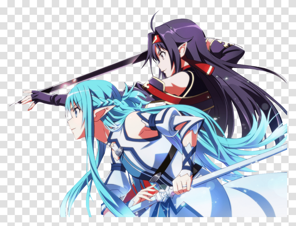 Anime Sword Art Online Asuna And Yuuki, Manga, Comics, Book, Helmet Transparent Png