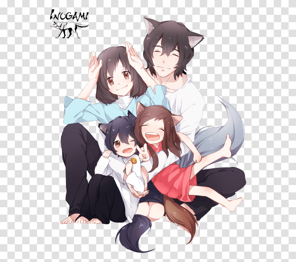 Anime Wolf Children And Family Image, Comics, Book, Manga, Person Transparent Png