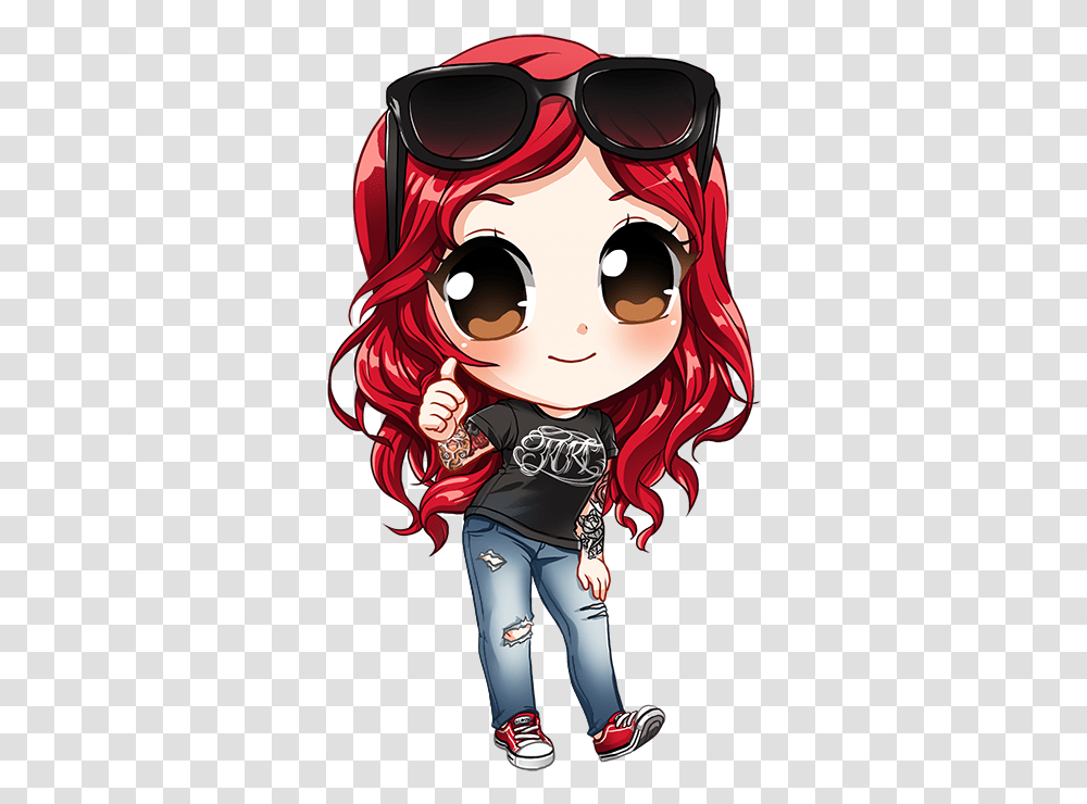 Animechibi - Uguubear Red Hair Girl Drawing, Comics, Book, Manga, Graphics Transparent Png