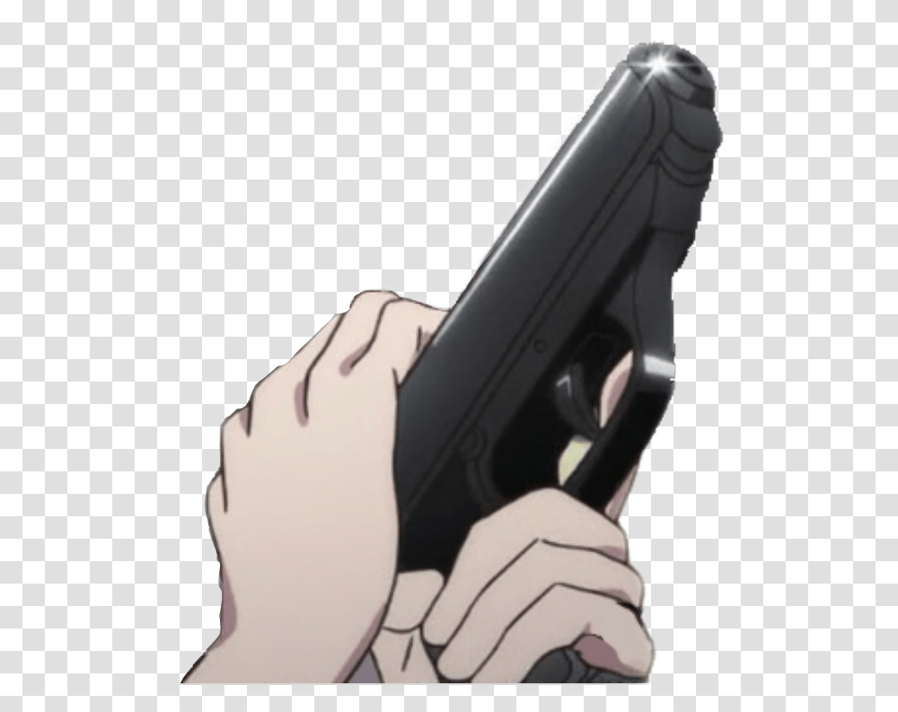 Animegun Sticker By Lixochan Anime Gun In Hand, Handgun, Weapon, Weaponry Transparent Png