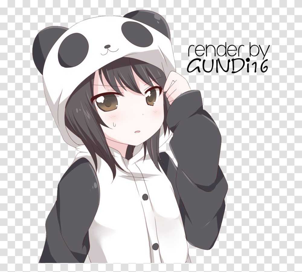 Animepng Panda Anime Anime Boy Kawaii Panda Anime Panda Girl Render, Manga, Comics, Book, Helmet Transparent Png