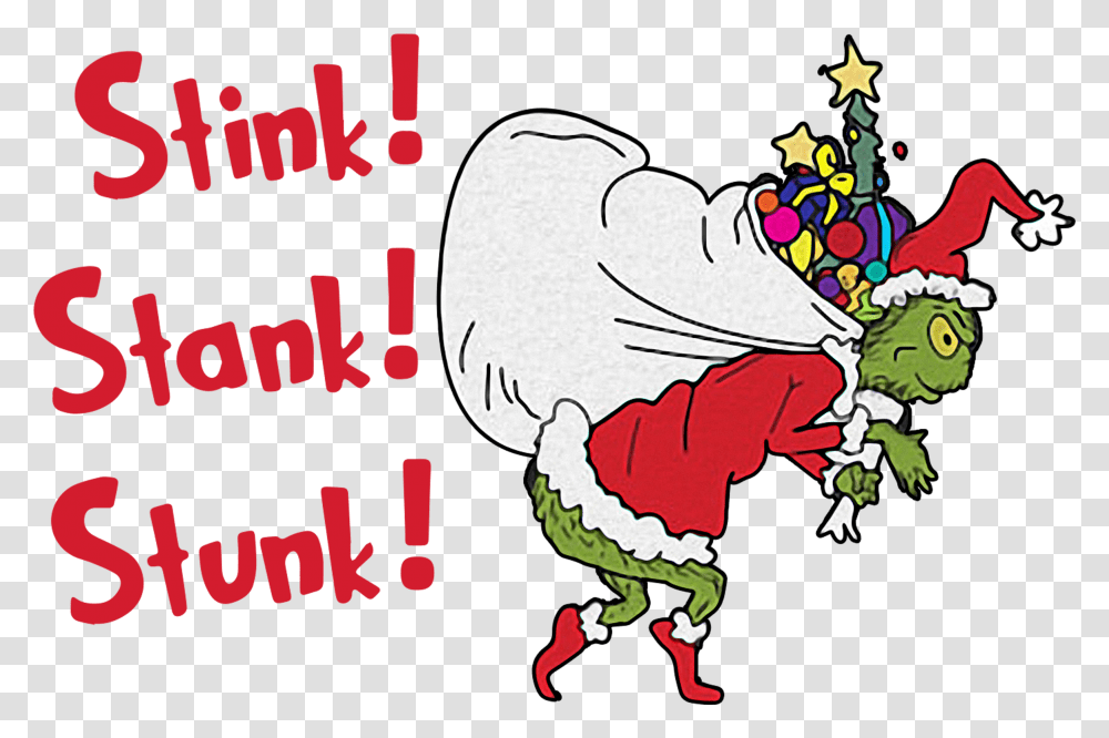 Animet Shirtthe Grinch Santa Stink Stank Stunk Christmas Shirt Cartoon, Bird, Animal, Graphics, Poster Transparent Png