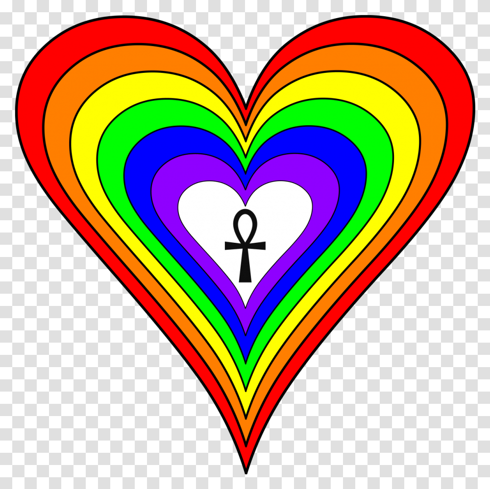 Ankh Rainbow Heart Heart Rainbow, Light Transparent Png