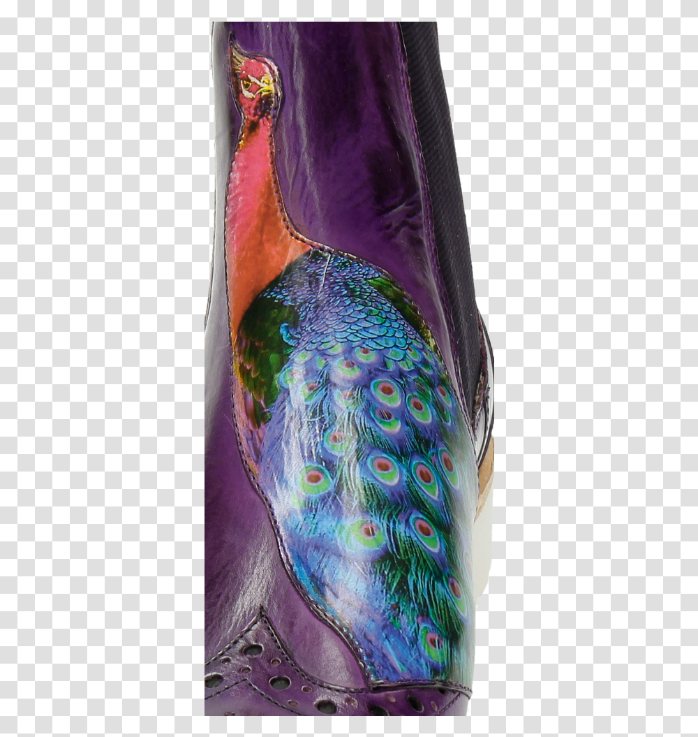 Ankle Boots Amelie 44 Purple Flame Peacock Bee Peafowl, Bird, Animal, Dye Transparent Png