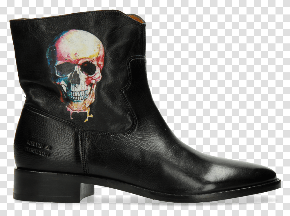 Ankle Boots Jodie 8 Milano Black Screen Shot Skull Cowboy Boot, Apparel, Shoe, Footwear Transparent Png