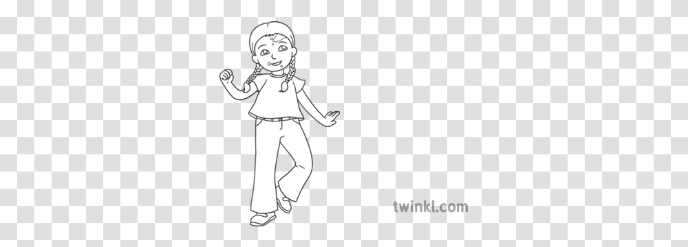 Anna Dancing Person Child Party Fun Music Allergies Eyfs Ks1 Chickpeas Black And White, Female, Stencil, Girl, Performer Transparent Png