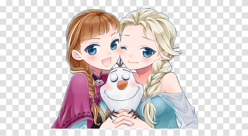 Anna Elsa And Olaf By Natsi90 D7vxsjf Frozen Elsa Anna Anime, Comics, Book, Manga, Doll Transparent Png