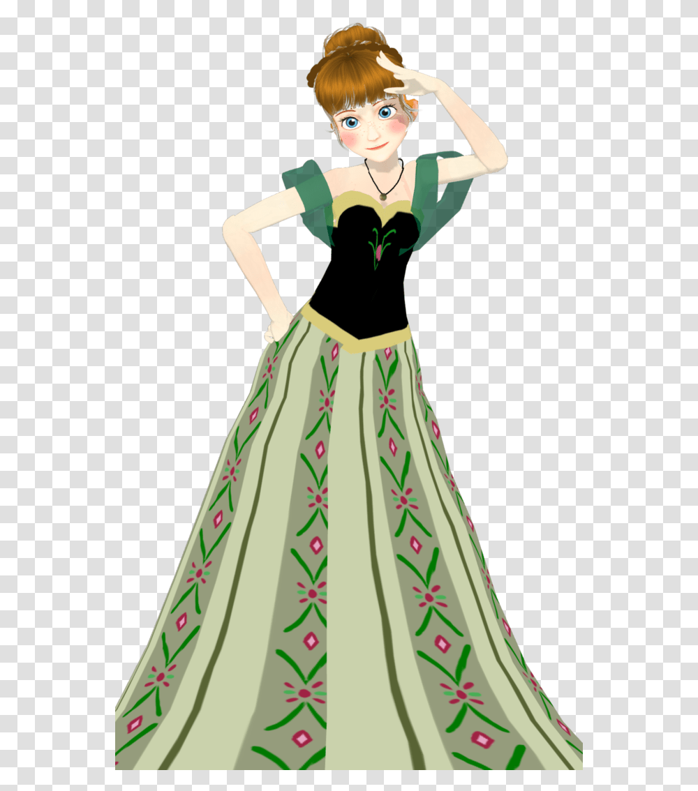Anna Frozen Coronation Download Gown, Dress, Female, Person Transparent Png