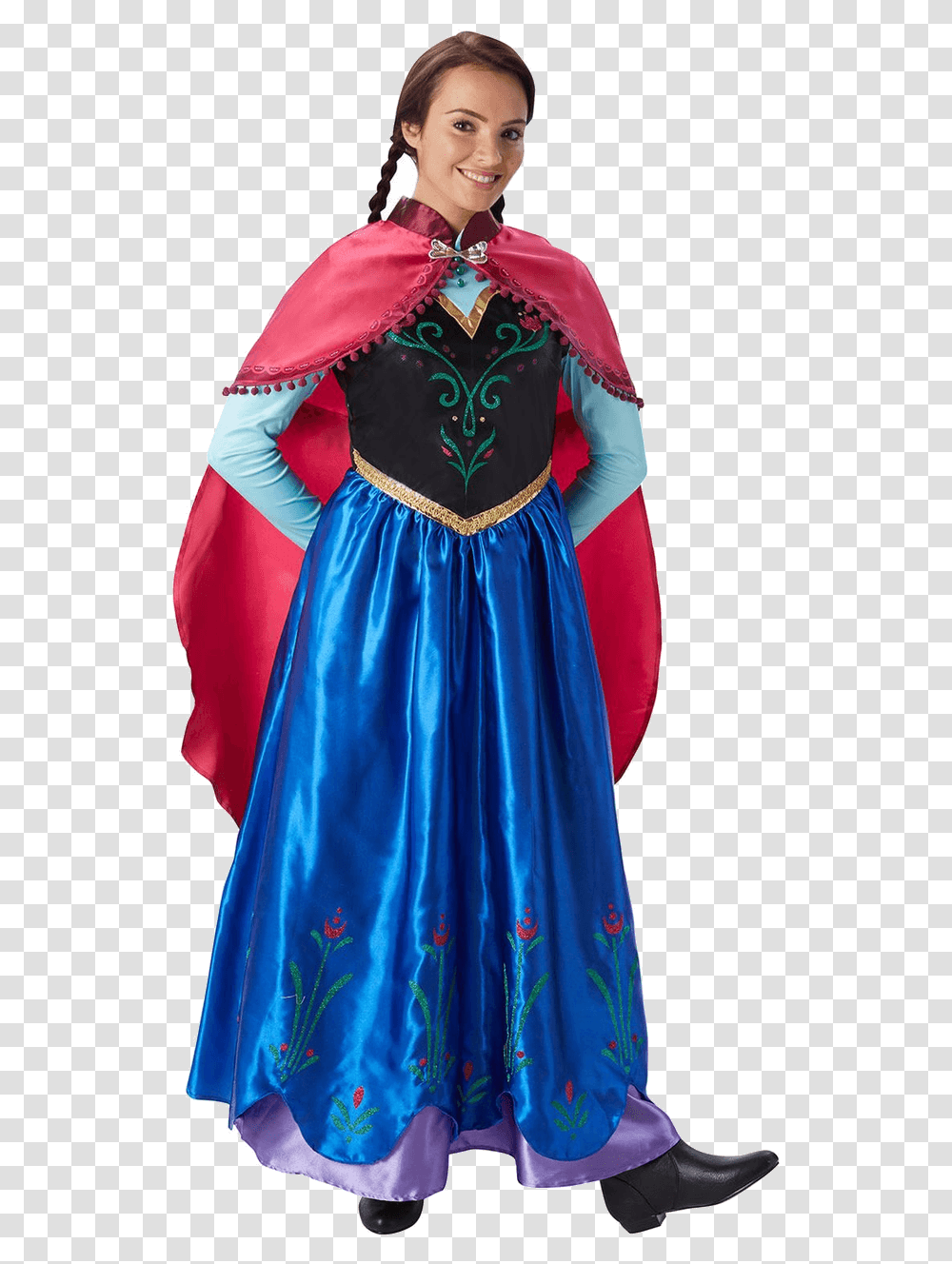 Anna Frozen Costume, Dress, Person, Velvet Transparent Png