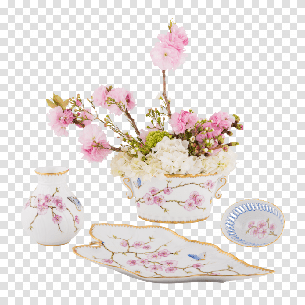 Anna Weatherley Cherry Blossom Collection Artificial Flower, Plant, Pattern, Porcelain Transparent Png
