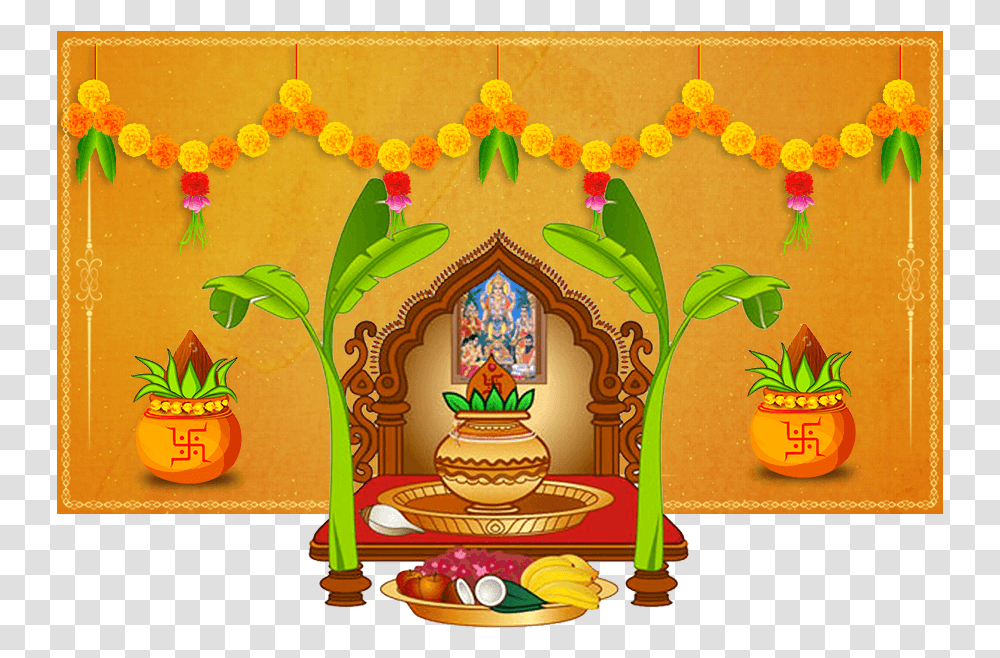 Annaprashan Clipart Satyanarayan Pooja, Furniture, Building, Wedding Cake Transparent Png