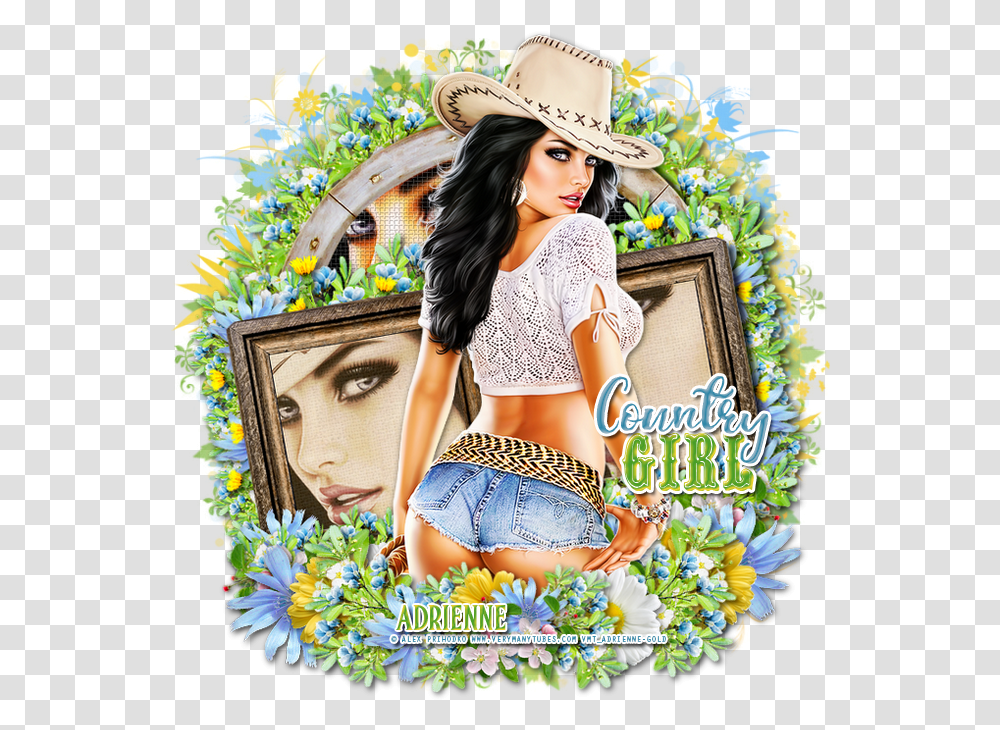 Anniecountry Girl Spring, Hat, Collage, Poster Transparent Png